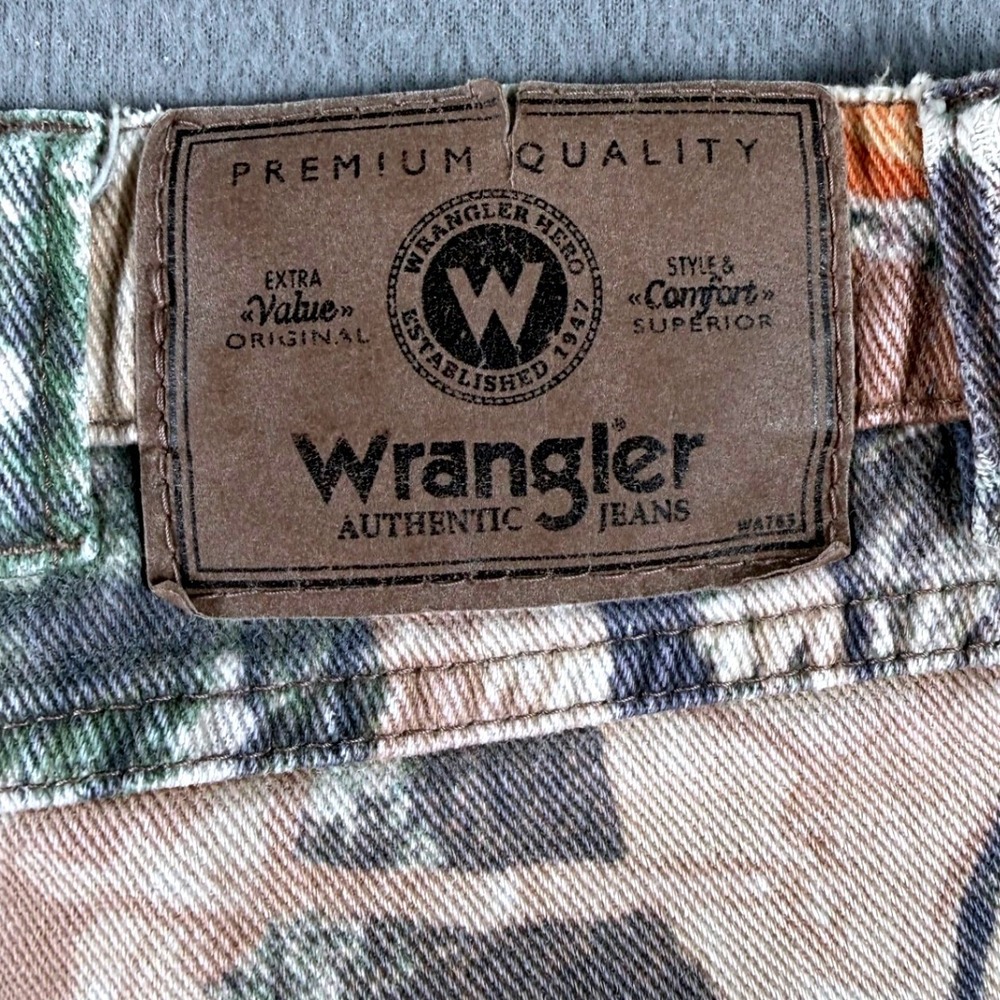 Wrangler Men's 36x34‎ Camo Jeans Realtree Style Hunting Pants 100% Cotton Denim - Picture 5 of 10